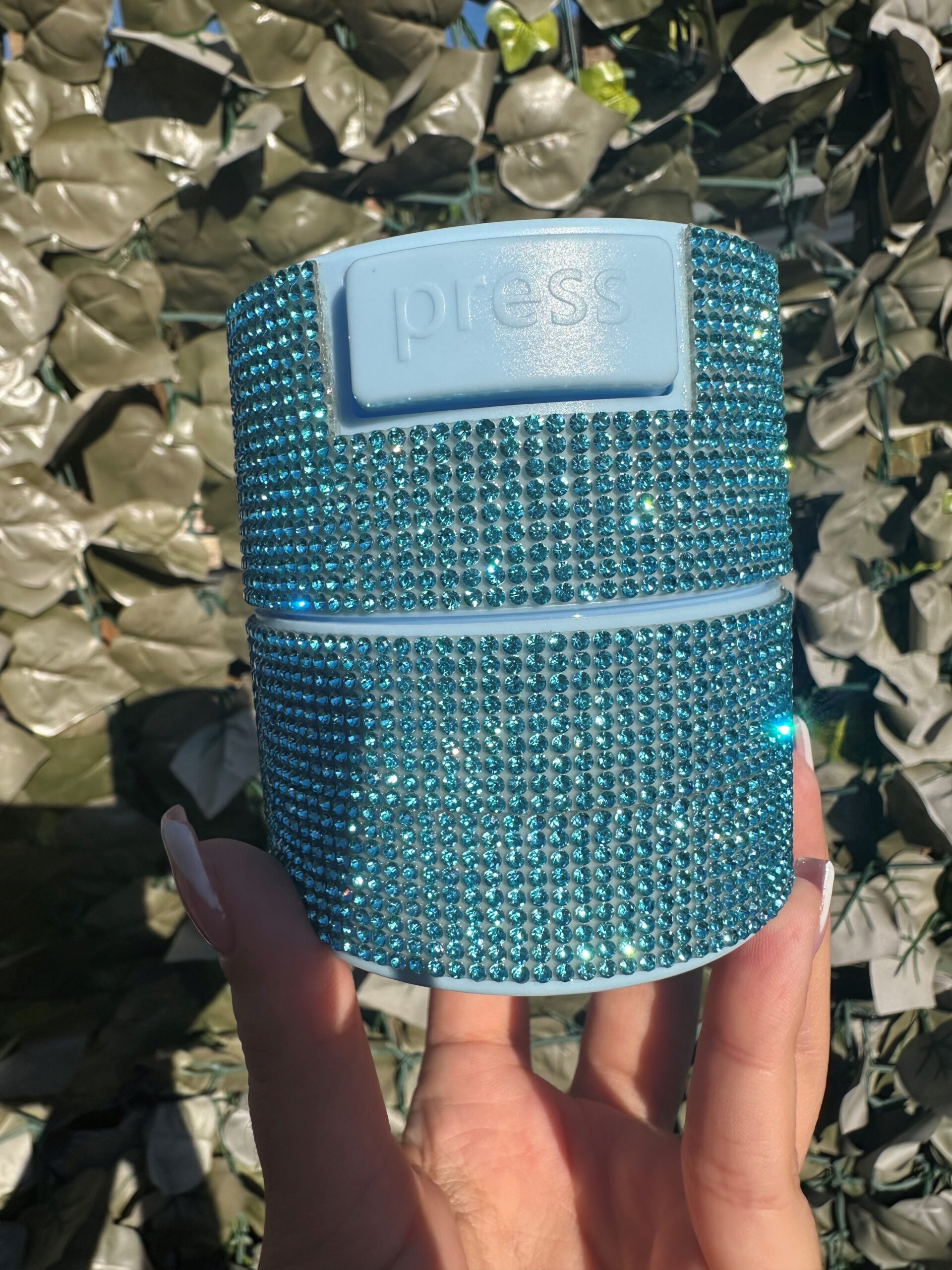 Blue Diamante Air Tight Adhesive Container